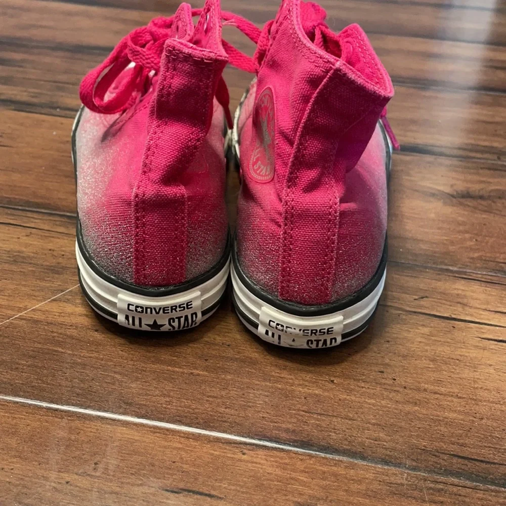 Converse canvas high tops pink,silver‎ glitter size 3